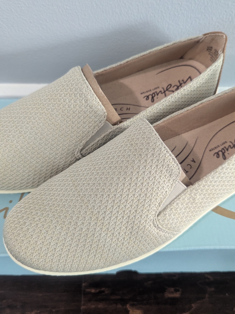 LifeStride Women's Slip-On Casual Sneakers in Light Beige